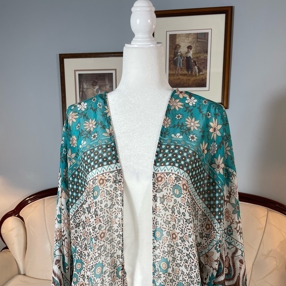 Semi Sheer Bohemian Long Chiffon Duster - Picture 8 of 16